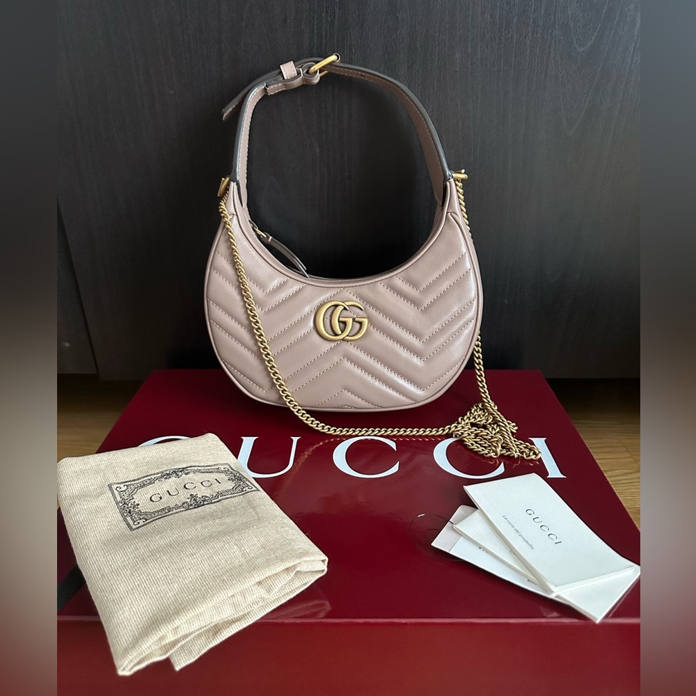 ‼️SOLD‼️Brand New!Gucci GG MARMONT MINI SHOULDER Crossbody BAG in Dusty Pink